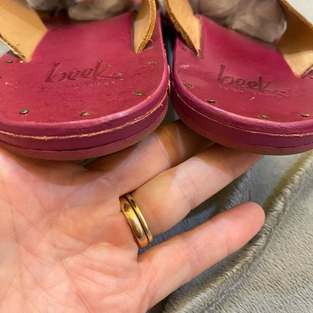 Beek By Two Birds Leather Slid On Sandals Women Size 8 - Picture 8 of 8